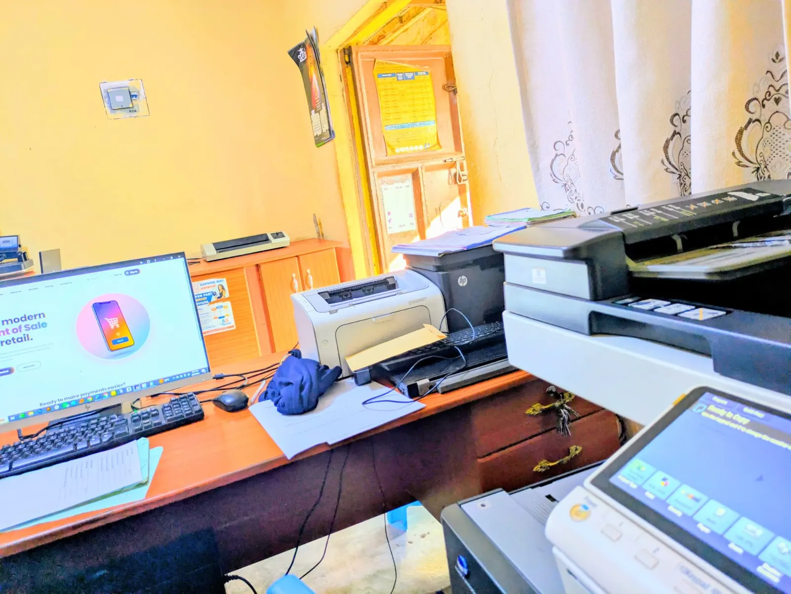 Gophine Services print room with production printers and copiers